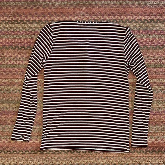ALBION HENLEY RED BLACK STRIPE STRETCH LONG SLEEVE - Picture 4 of 4